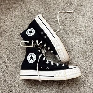 black platform converse